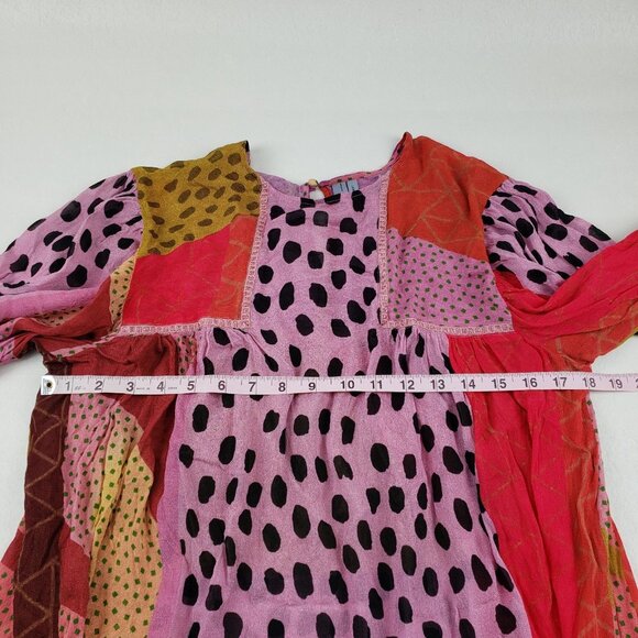 Blank London Miranda Peasant Blouse Womens Large Pink Anthropologie Boho Top - Picture 16 of 16